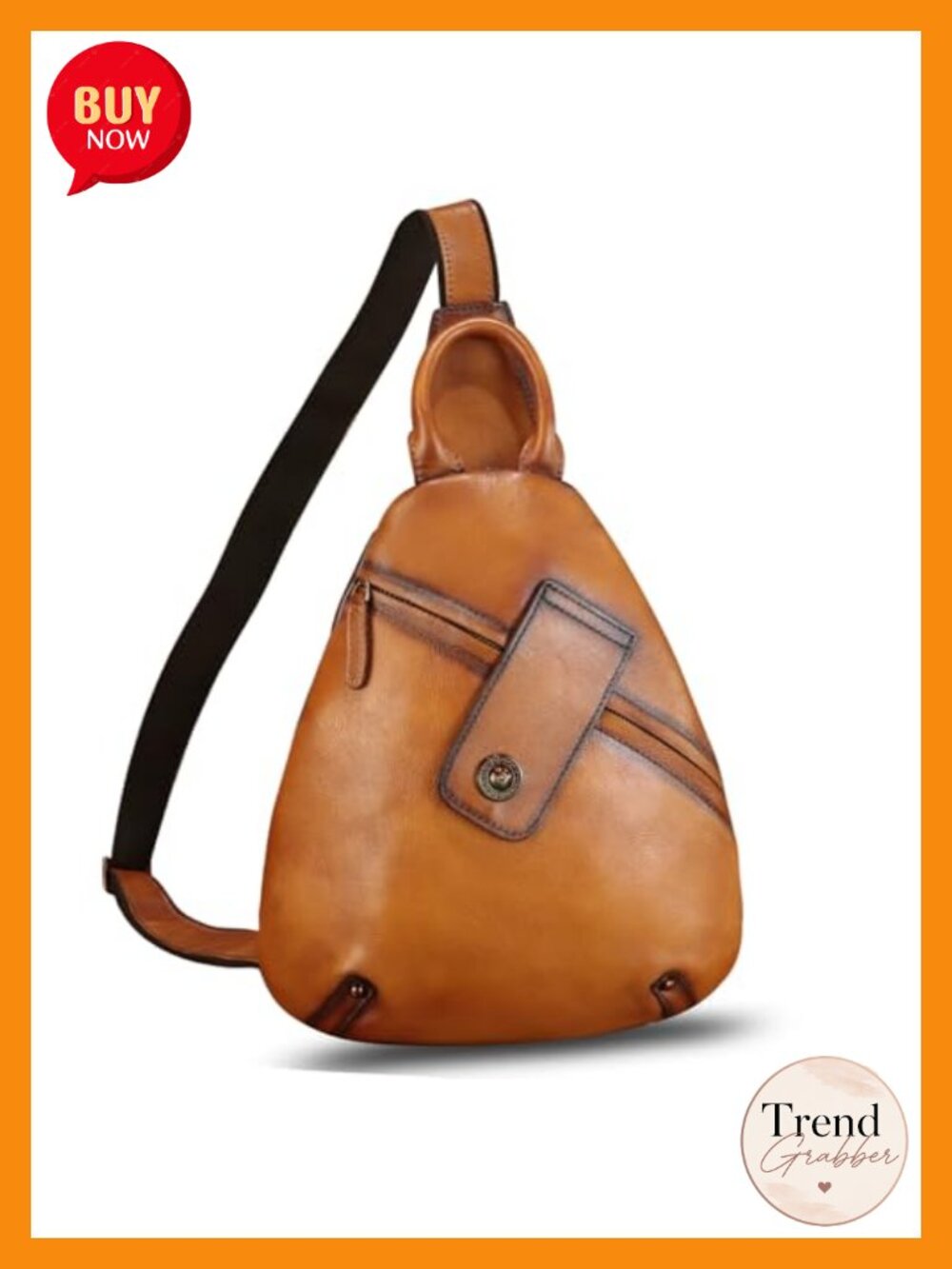 Genuine Leather Sling Bag Crossbody Backpack Purse for iPad Pro 11 Inch Unisex